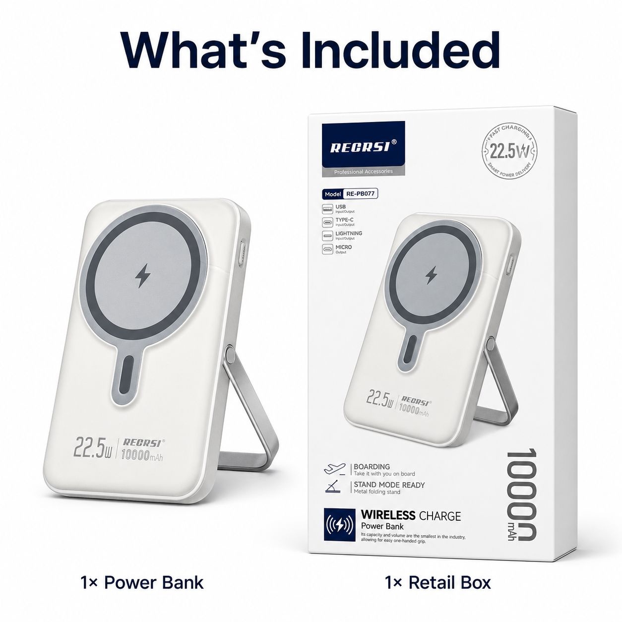 RECRSI Magnetic Power Bank 10000Mah